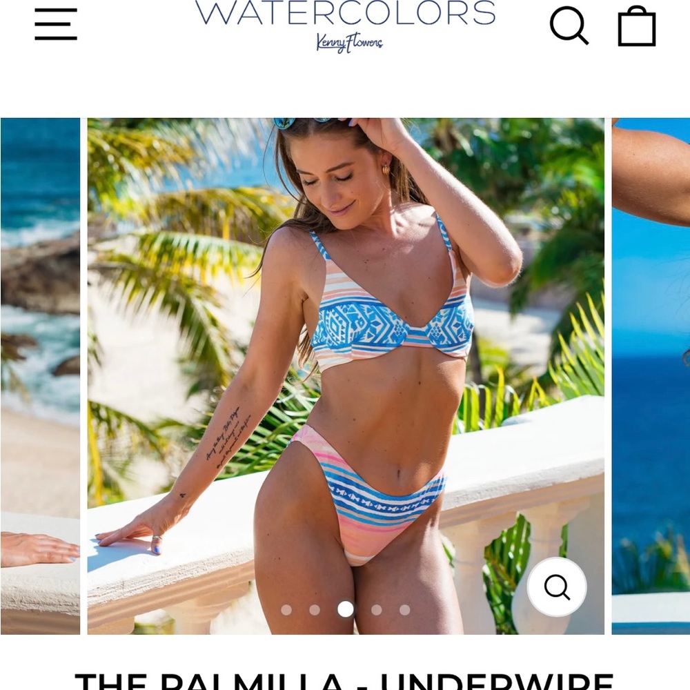 Kenny flowers watercolors Palmilla underwire top Size M